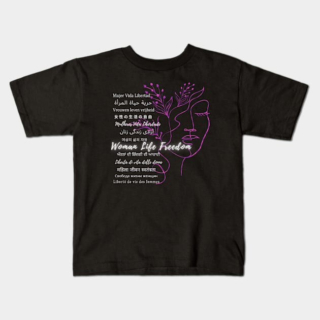 Woman Life Freedom Kids T-Shirt by TorrezvilleTees